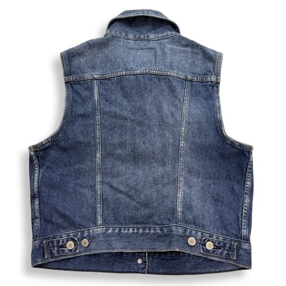 Levi's Vest Womens L Denim Button Up Trucker Blue Western 100% Cotton Pockets - Picture 2 of 11
